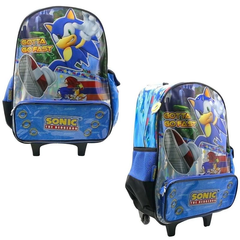 Mochila Sonic Corre Personajes Cresko Con Carro De 18