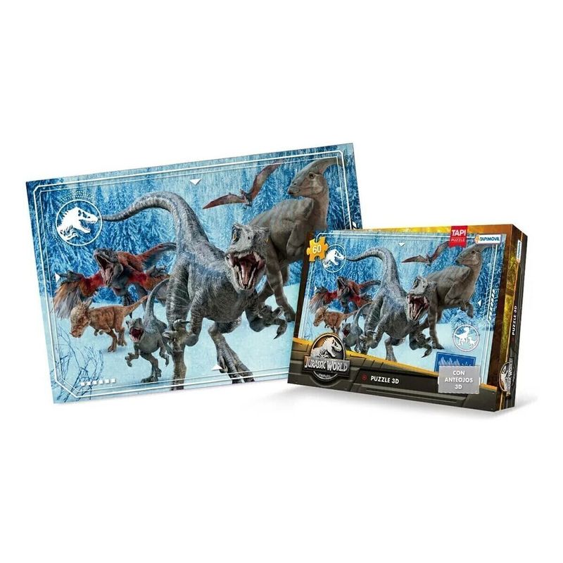 Puzzle Rompecabezas Jurasic World Dinosaurios 3d 60 P Grande Tapimovil